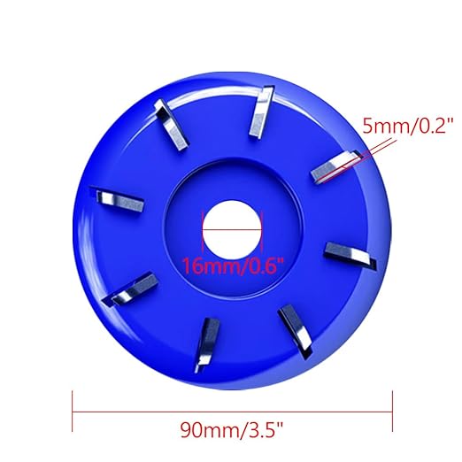 Wood Turbo Carving Disc 8 Teeth for Angle Grinder 4 or 4 1/2" with 5/8" Arbor Upgraded, DIY Wood Carving Tools Cutting Wheel for Fast Shaping(8 Arc Blade)