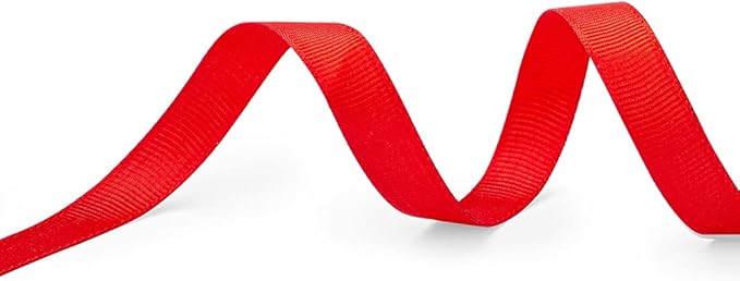 LIUYAXI 3/8" X 50 Yards Solid Red Grosgrain Ribbon, Perfect for Crafts, Wedding Decor, DIY Hair Accessories, Sewing, Gift Package Wrapping and More