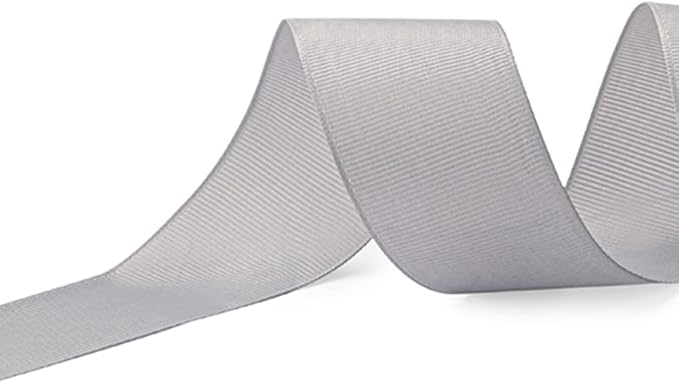 LIUYAXI 1-1/2" X 50 Yards Solid Silver/Grey Grosgrain Ribbon, Perfect for Crafts, Wedding Decor, DIY Hair Accessories, Sewing, Gift Package Wrapping and More