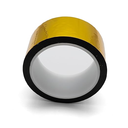 Reflective Crafting Tape, Graphic Glitter Tape, for Craft Project, DIY Art, Holiday Packing, Wrapping, Keep Birds Away, 1.8 Inches by 55 Yards (Gold)