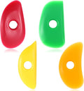 LXUEJIE 4 Pcs Pottery Rib, Soft Silicone Pottery Ribs Set (Red, Green, Orange, Yellow), Ceramic Mud Shaping Trimming Tools for Sculpting, Throwing, Wheel Work