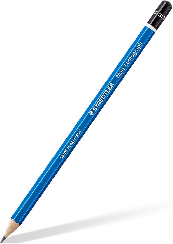 Staedtler Mars Lumograph Pre-Sharpened Writing and Art Drawing Pencils, H Lead, Box of 12, 100-H