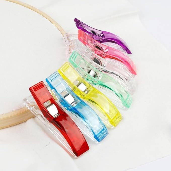 50 PCS Large Sewing Clips, 7 Bright Colors Multipurpose Quilt Clips Craft Tools Quilting Accessories with Box Packed
