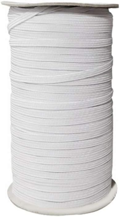 YZYANZI White Elastic Bands 1/2 Flat Elastic Cord Stretch Strap - 12mm 144 Yds Roll of Elastic Straps Braided Elastic Band for Sewing and Elastic Crafting