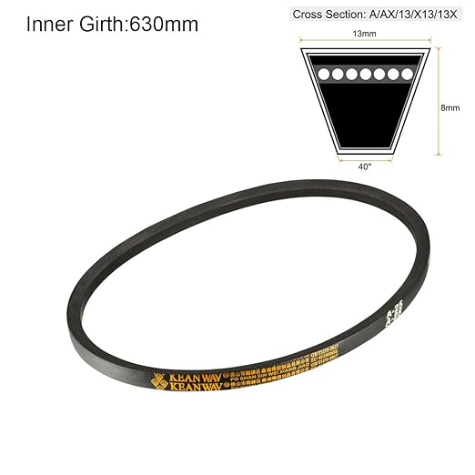 uxcell A25 Drive V-Belts 25" Inner Length 13mm Width 8mm Thick JIS Standard A-Section Rubber Drive Industrial Transmission Belt