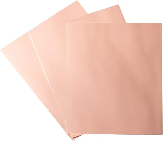 Rose Gold Foil Cardstock Sheets - 24 Pack, 8.5 x 11 In, 350 gsm - Mirror Finish for Scrapbook Paper - Heavyweight Metallic Cardstock for Card Making Supplies