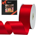 LIUYAXI Hot Red Double Faced Satin Ribbon, 1-1/2" X Continuous 50 Yards, Ribbons Perfect for Gift Wrapping Wedding DIY Craft Bow Making & Other Projects