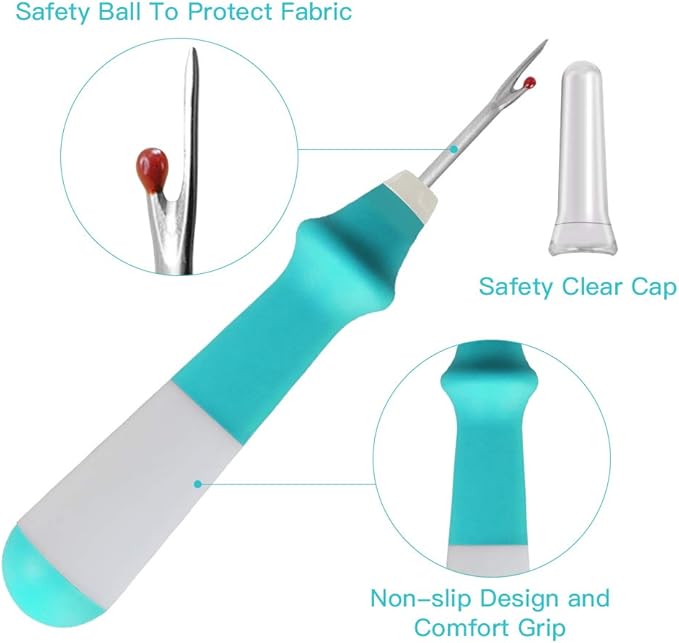 Lhedon Seam Ripper 3 PCS, Seam Rippers for Sewing, Ergonomic Grip, Colorful Large Thread Stitch Remover Tool Handy Stitch Rippers for Sewing Crafting Removing Hems and Seams，Christmas Gifts