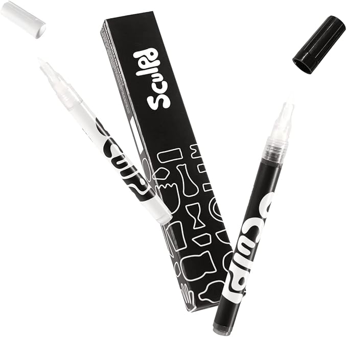 Sculpd Acrylic Paint Pens Set, Premium Fine Tips for Painting Pottery, Wood, Cardboard, Paper, Glass & Most Other Surfaces, Black and White Fine Tip Paint Pens for Arts & Crafts