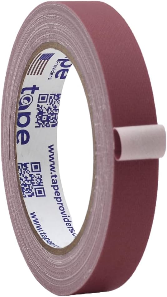 WOD GTC12 Gaffer Tape, Burgundy Low Gloss Finish Film, 3/4 inch x 60 ft. Residue Free, Non Reflective Cloth Fabric, Secure Cords, Water Resistant, Photography, Filming Backdrop, Production