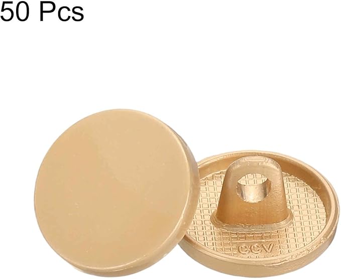 HARFINGTON 50pcs 20L Metal Round Flat Sewing Buttons 12mm Alloy Shank Craft Replacement Button for Men Women Suit Woolen Coat Shirt Trousers Sewing Crafts, Matt Gold