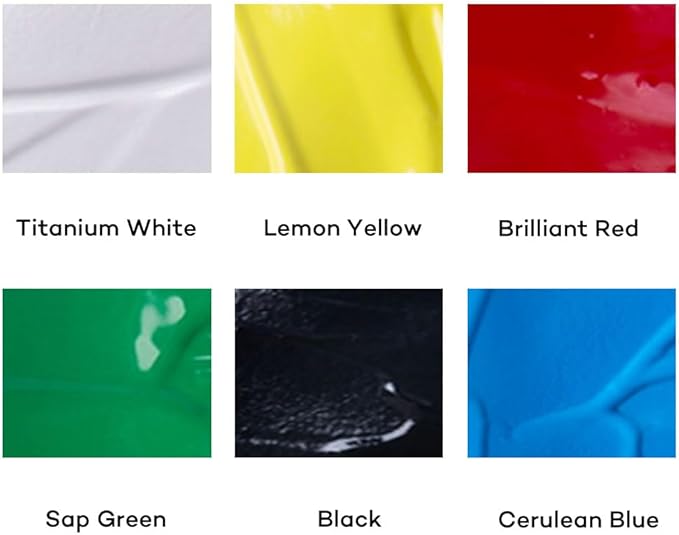 Mont Marte Discovery School Acrylic, 6 Basic Colors, 1/2 Gallon (2 Liter), Ideal for Students and Artists. Excellent Coverage and Fast Drying. Pump Lid Included