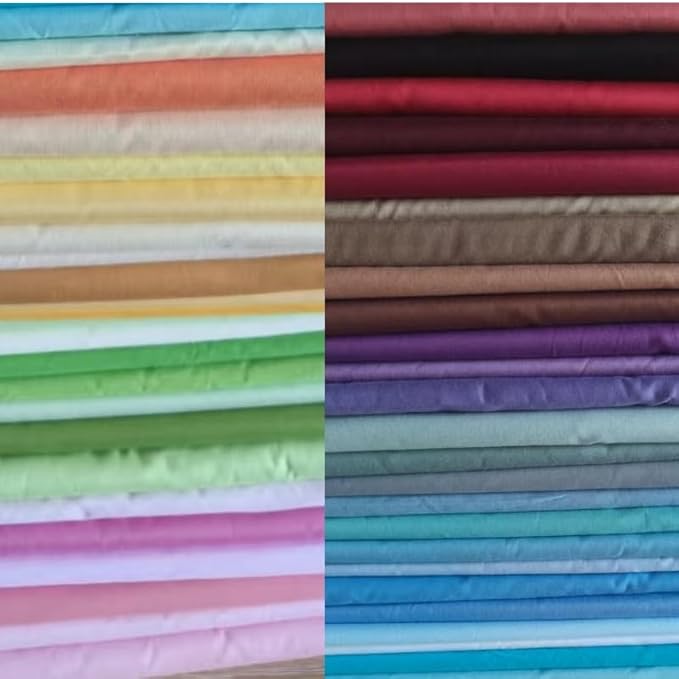 50Pcs 9.8" x 9.8"(25 * 25CM) Cotton Fabric DIY Making Supplies Quilting Patchwork Fabric Fat Quarter Bundles DIY for Quilting Cotton Patchwork Cushions (50PCS, 9.8" x 9.8")