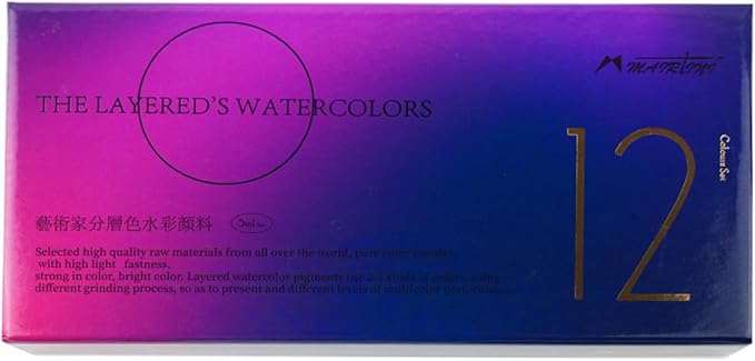 Mairtini Artists' Layered Granulating Watercolor 12 Colors Set 5ml