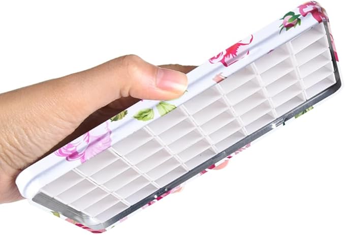 Portable Watercolor Tins Paint Palette with 40Pcs Empty Half Pans and Magnetic Squares, Small Travel Metal Paint Box with Acrylics Painting Art Drawing.White Rose