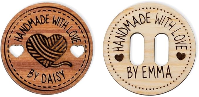 callie Personalized Wooden Button, Custom Name Sewing Labels for Handmade Items, Gifts for Mom Grandma Knitting Crafts Crocheting Lovers, 10Pcs - 200Pcs