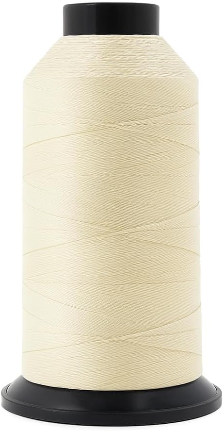 Mandala Crafts Size 46 210D T45 Bonded Nylon Thread - Ivory 2843 YDs Tex 45 Heavy Duty Sewing Threads for Leather, Jeans, Weaving, Outdoor Marine Upholstery