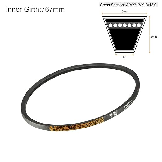 uxcell A30 Drive V-Belts 30" Inner Length 13mm Width 8mm Thick JIS Standard A-Section Rubber Drive Transmission Belt