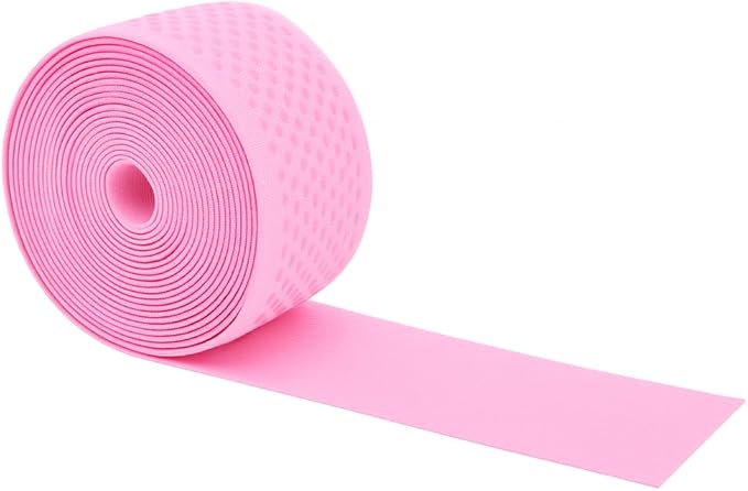 Mandala Crafts 2 Inch Elastic Silicone Gripper Tape for Clothing - 5 Yds Dotted Non Slip Elastic Band for Sewing - Pink Silicone Flat Fabric Stretchy Ribbon Straps