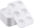 40 PCS White Paint Tray Palettes, Plastic Watercolor Paint Pallets with 6 Wells for Painting Party, DIY Craft and Art Painting