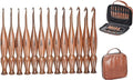 Wooden Crochet Hooks Set of 13 for Arthritic Hands | Ergonomic Soft Grip Handcrafted Knitting Needle for Crocheting and Knitting (Brown (Crochet - 4))