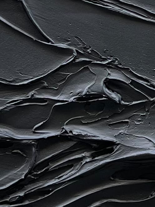 NANKAI Art Hand Painted Thick Texture Black Minimalist Vertical Wall Art 40x28 inches Black Oil Painting Contemporary Art Oil on Canvas