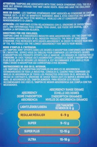Tampax Pearl Tampons Regular Absorbency, with Leakguard Braid, Unscented, 50 Count (Pack of 2)