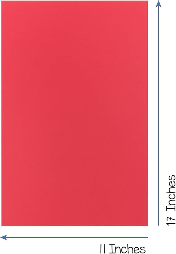 Hygloss 50 Sheets Valentine’s Day Colored Cardstock - 11x17-Inch Red and Pink Letter Size Color Cardstock Paper - 65 lb/ 176 gsm, Acid-Free, Fade-Resistant