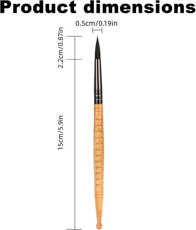 Round Watercolor Brush Size 8 - Squirrel Hair Brush for Broad Strokes, Washes & Backgrounds - Hand-Carved Handle for Watercolor, Acrylic & Gouache