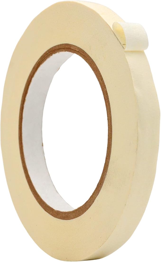WOD MTC5 Colored Masking Tape, White, 1/2 inch x 60 yds. Colorful Teacher Painters Tape for Fun DIY Art & Crafts, Lab Labeling, Writable & Classroom Decorations