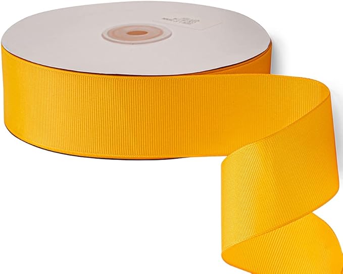 LIUYAXI 1-1/2" X 50 Yards Solid Gold Grosgrain Ribbon, Perfect for Crafts, Wedding Decor, DIY Hair Accessories, Sewing, Gift Package Wrapping and More
