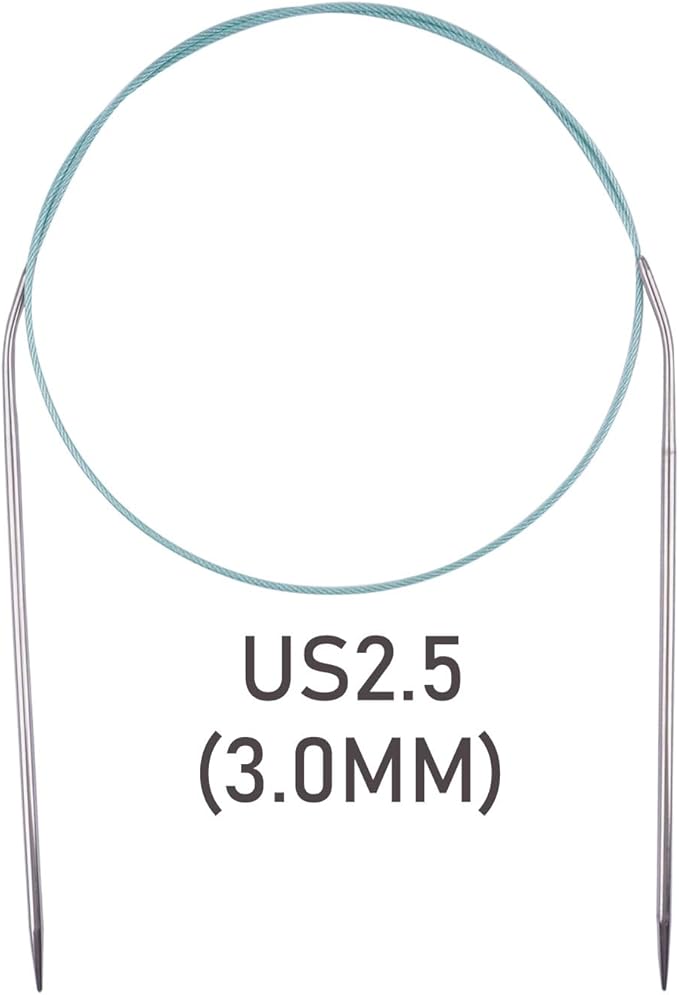 Circular Knitting Needles 32inches/80cm,Size US 2.5(3mm) Stainless Steel Round Knitting Needles for Handmade Knitting DIY
