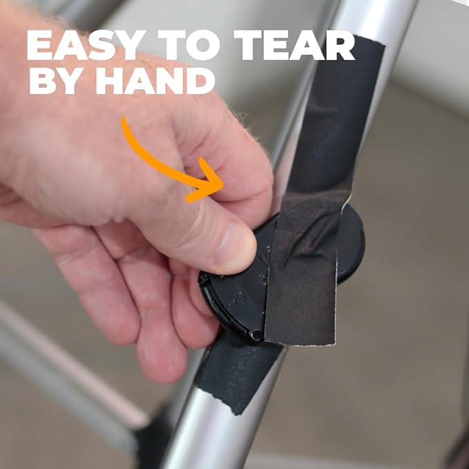 WOD GTC12 Gaffer Tape, Black Low Gloss Finish Film, 4 inch x 60 ft. Residue Free, Non Reflective Cloth Fabric, Secure Cords, Water Resistant, Photography, Filming Backdrop, Production