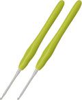 2Pcs 2.25mm Crochet Hooks, Ergonomic Crochet Hook for Arthritis and Beginners, Extra Long, Smooth, Comfortable (Size B / 2.25mm)