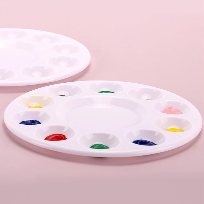 20 Pcs Paint Tray Palettes, 10 Wells Plastic Paint Pallets for Kids or Students to Paints on School Project or Art Class