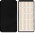 Portable Watercolor Paint Palette with Tins, Lightweight Empty Full Pans with Magnetic Squares, Metal Paint Tray Palettes for Travel, Acrylics Painting and Art, 20Full Pans,Black