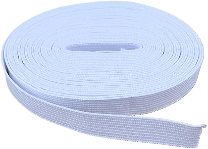 10 Meters Flat Elastic Band Rubber Band for Sewing Clothing Pants Accessories Stretch Belt Garment DIY Sewing Fabric (White,5/8" (15mm) x 10 Meters)