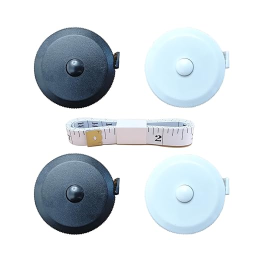 4 Pack Retractable Measuring Tape，60-Inch 1.5 Meter Tape Measures Dual Sided Flexible Ruler for for Body Measurements Craft Fabric Cloth Tailor Sewing Weight Loss (White&Black)