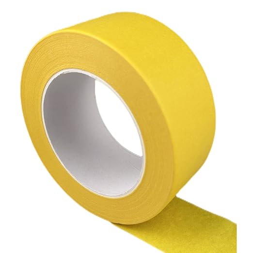 Wide Masking Tape, Yellow Painters Tape for Home, Office, School Stationery, DIY Art, Crafts, Labeling (3 Inch X 55 Yards)