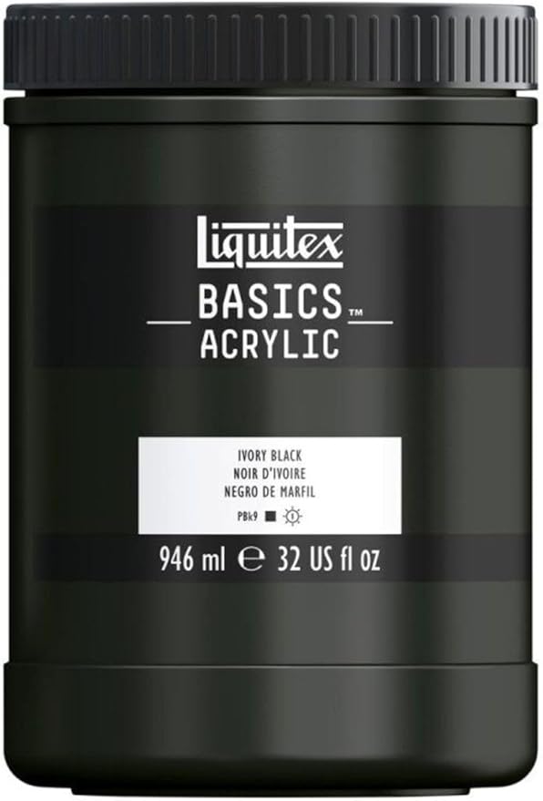 Liquitex BASICS Acrylic Paint, 946ml (32-oz) Jar, Ivory Black