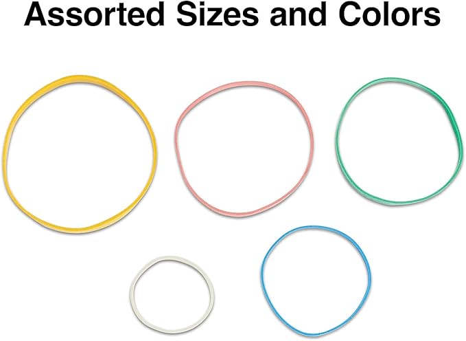 Staples Economy Rubber Bands Assorted Sizes and Colors
