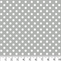 Polka Dots White On Gray Flannel Fabric by The Yard