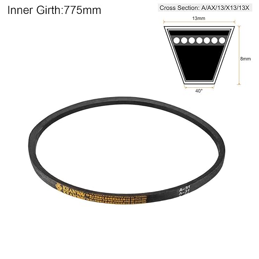 uxcell A31 Drive V-Belts 31" Inner Length 13mm Width 8mm Thick JIS Standard A-Section Rubber Drive Transmission Belt