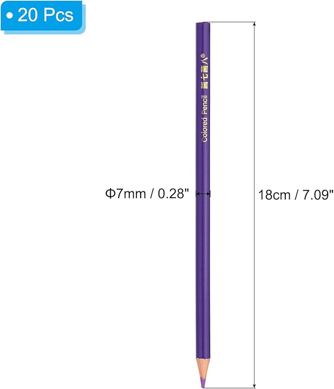 PATIKIL Purple Colored Pencils Set,20 Pcs Oil Color Pencils Wooden Coloring Drawing Pencil for Artists Art Painting