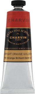 Charvin Extra Fine Professional Acrylic Paint - Bright Orange Gold, 60ml Tube, Triple-Milled, Lightfast Pigments, Open Stock Artist Acrylic Paints in Nature-Inspired Hues
