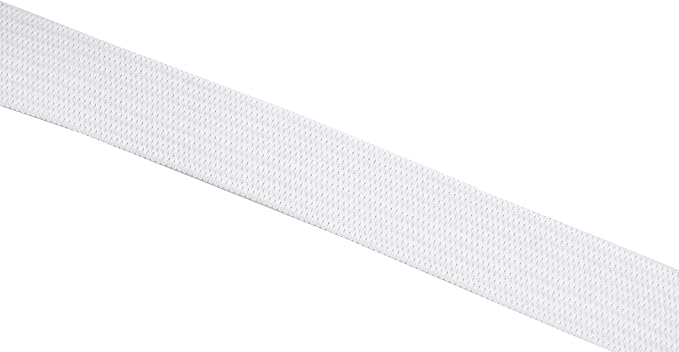Mandala Crafts Wide 3/8 Inch White Elastic Bands Spool for Pants Waistbands Sewing and DIY Crafts, 71 YD Stretchy Flat Fabric Strap Knit Elastic Band for Wig