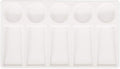 VanEnjoy 10 Wells White Rectangle Ceramic Artist Paint Palette,Porcelain Watercolor Palette,Ceramic Mixing Tray for Watercolor Gouache Painting, 7.6 inch