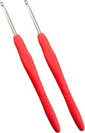 Mdoker 2PCS Small Size Crochet Hook Ergonomic Handle Crochet Hook Needles for Arthritic Hands,Thread Crochet Steel Lace Hooks Size 2.75mm