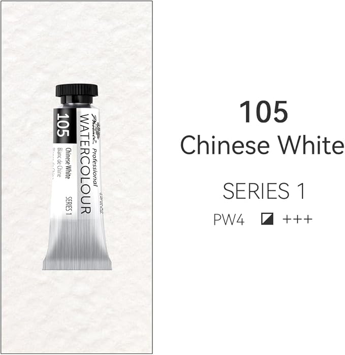 PHOENIX Professional Watercolor Paint Single Tube - 0.47 Fl Oz / 14ml - Chinese White