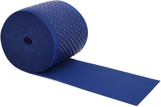 Mandala Crafts 3 Inch Elastic Silicone Gripper Tape for Clothing - 5 Yds Dotted Non Slip Elastic Band for Sewing - Navy Blue Silicone Flat Fabric Stretchy Ribbon Straps
